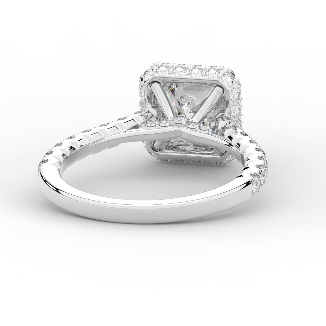 2.75CT.TW CUSHION LAB DIAMOND HALO ENGAGEMENT RING - Nazarelle