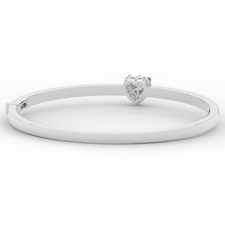 1.65CT.TW HEART AND ROUND LAB DIAMOND  BANGLE - Nazarelle