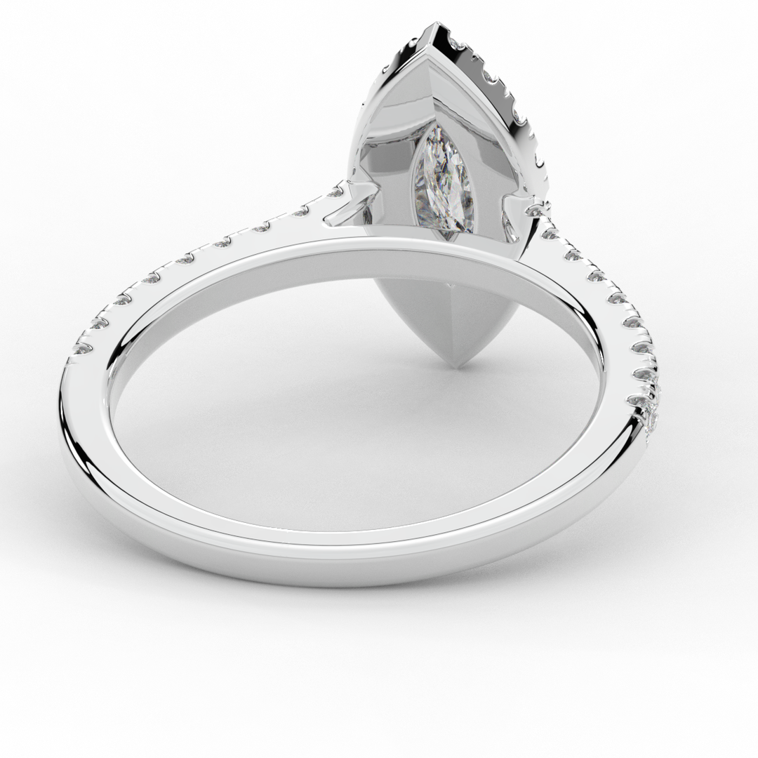 0.80CT.TW MARQUISE LAB DIAMOND HALO ENGAGEMENT RING - Nazarelle
