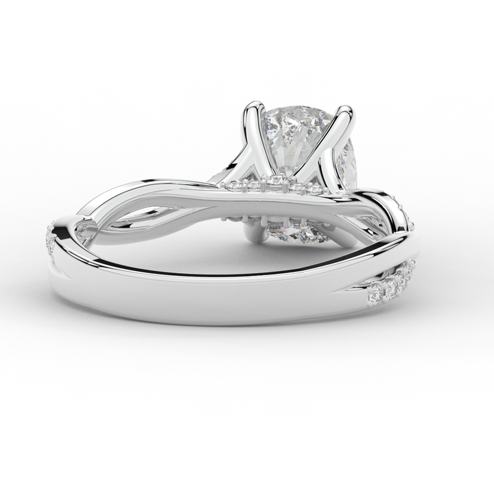 1.70CT.TW CUSHION LAB DIAMOND TWIST BAND ENGAGEMENT RING - Nazarelle