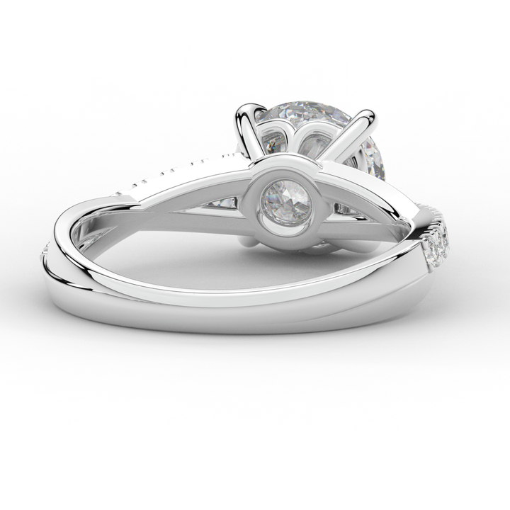 2.20CT.TW ROUND LAB DIAMOND TWISTBAND ENGAGEMENT RING - Nazarelle