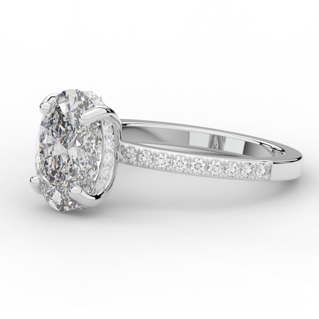 2.70CT.TW OVAL LAB DIAMOND SOLITAIRE ENGAGEMENT RING - Nazarelle