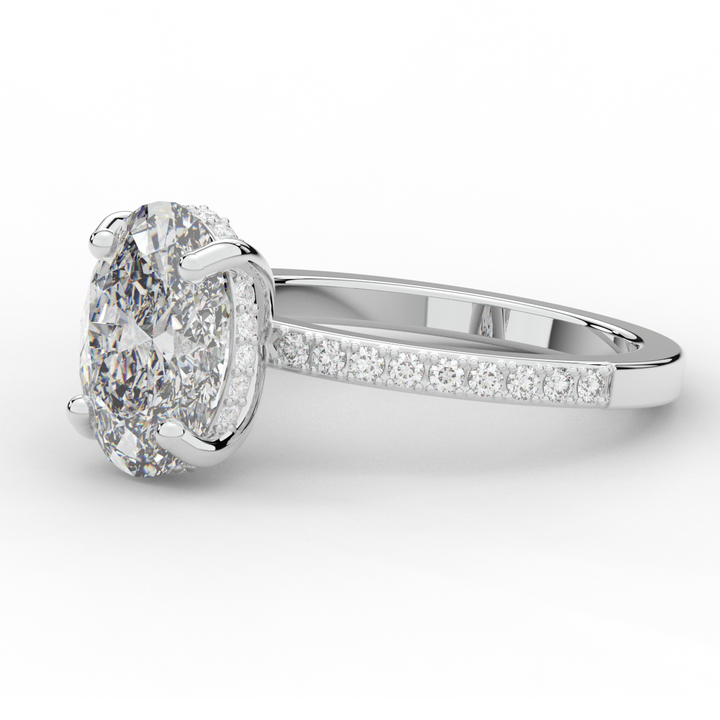 2.70CT.TW OVAL LAB DIAMOND SOLITAIRE ENGAGEMENT RING - Nazarelle