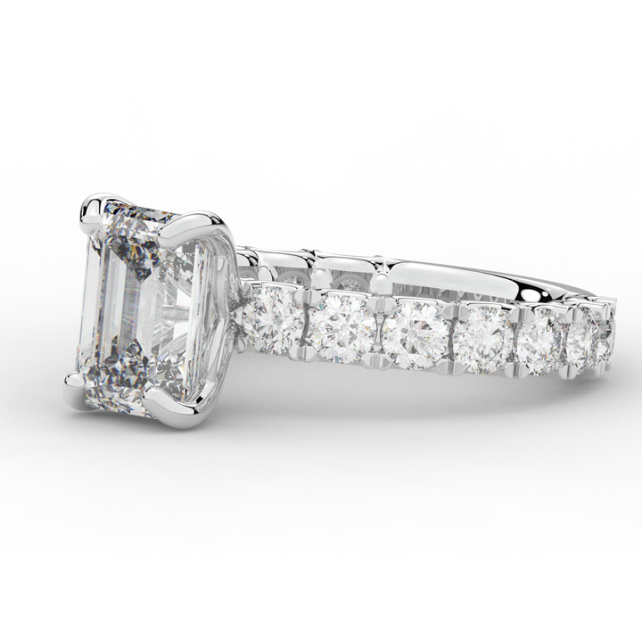 4.35CT.TW EMERALD CUT LAB DIAMOND ENGAGEMENT RING - Nazarelle