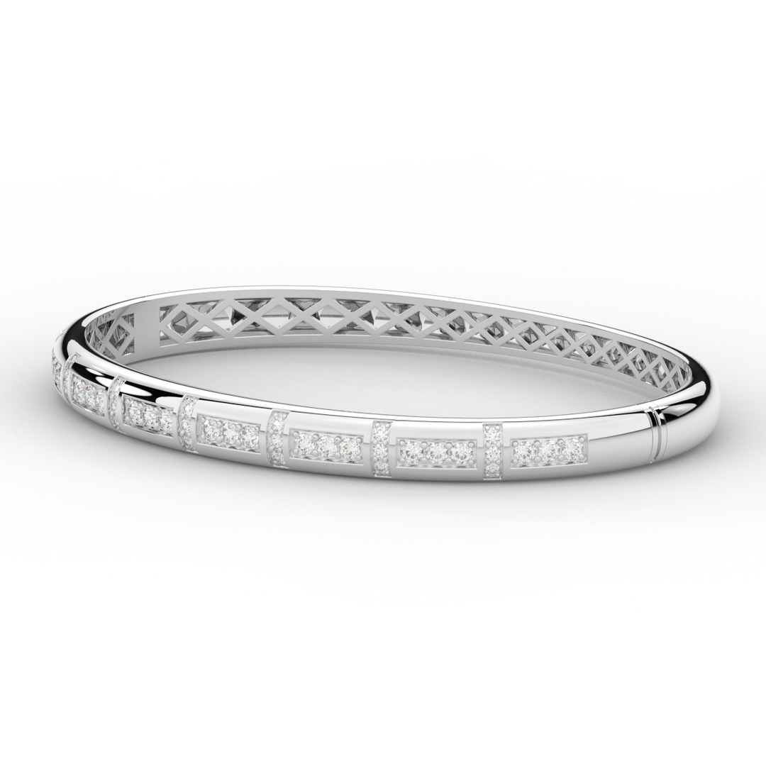 1.25CT.TW ROUND LAB DIAMOND BANGLE - Nazarelle