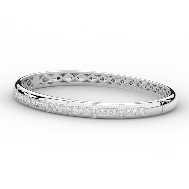 1.25CT.TW ROUND LAB DIAMOND BANGLE - Nazarelle
