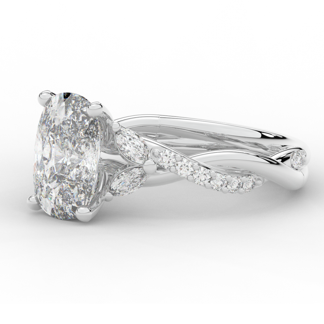 2.40CT.TW CUSHION LAB DIAMOND TWIST BAND ENGAGEMENT RING - Nazarelle