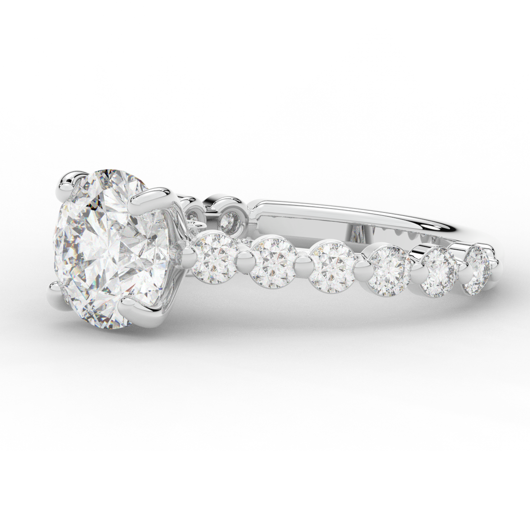 3.90CT.TW ROUND LAB DIAMOND ENGAGEMENT RING - Nazarelle