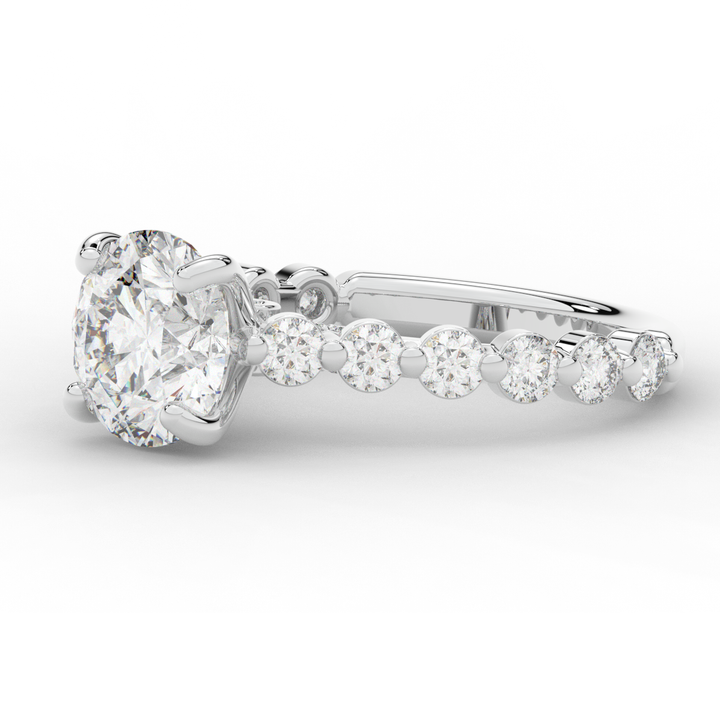 3.90CT.TW ROUND LAB DIAMOND ENGAGEMENT RING - Nazarelle