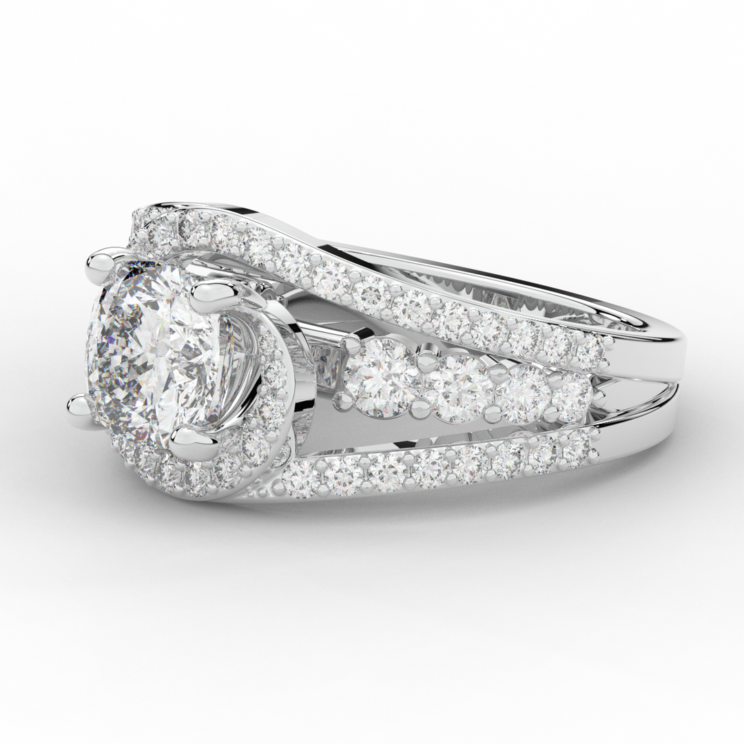 3.30CT.TW CUSHION LAB DIAMOND ENGAGEMENT RING - Nazarelle