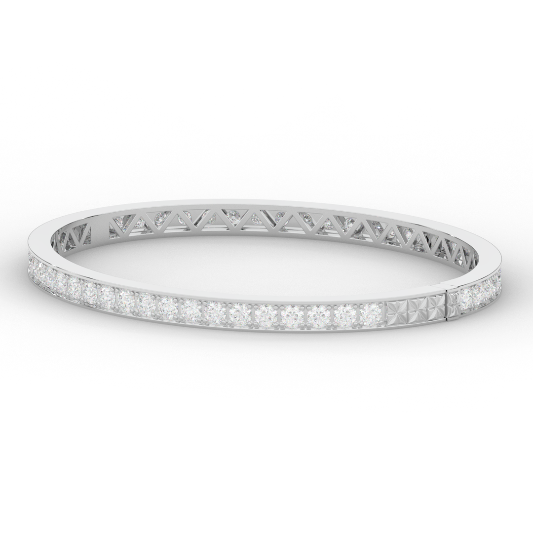 5.10CT.TW ROUND LAB DIAMOND BANGLE - Nazarelle