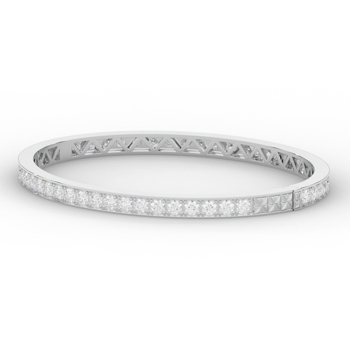 5.10CT.TW ROUND LAB DIAMOND BANGLE - Nazarelle