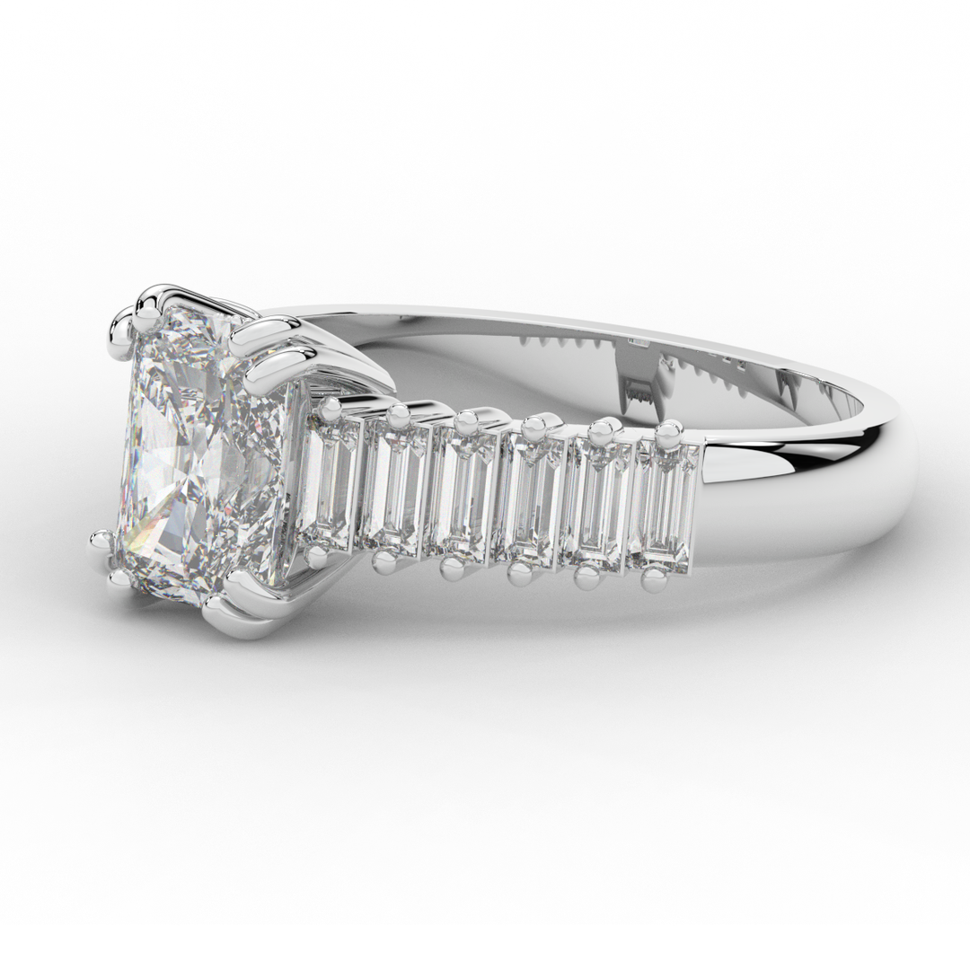 2.60CT.TW RADIANT LAB DIAMOND ENGAGEMENT RING - Nazarelle