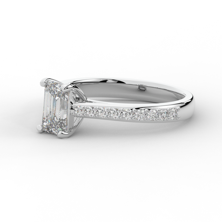 1.25CT.TW EMERALD CUT LAB DIAMOND SOLITAIRE ENGAGEMENT RING - Nazarelle