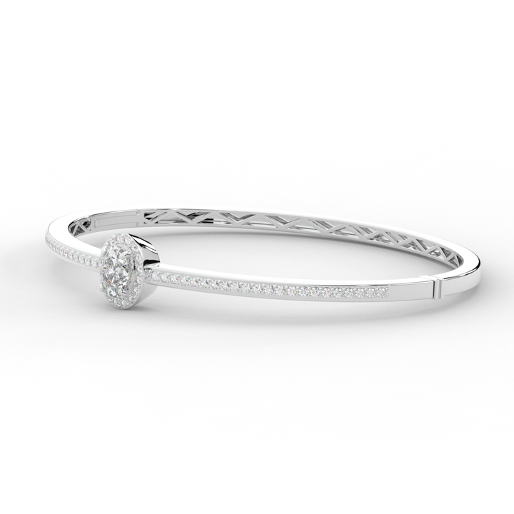 1.40CT.TW OVAL AND ROUND LAB DIAMOND BANGLE - Nazarelle
