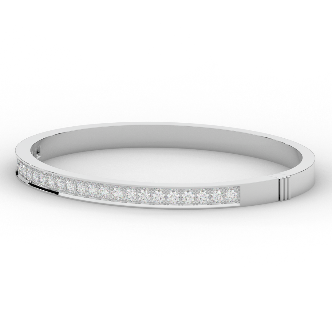 1.25CT.TW ROUND LAB DIAMOND BANGLE - Nazarelle