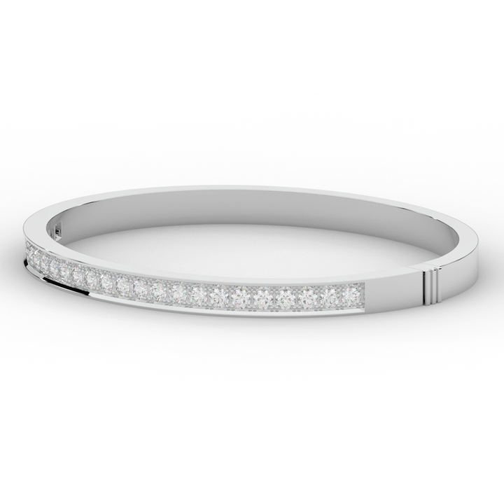 1.25CT.TW ROUND LAB DIAMOND BANGLE - Nazarelle