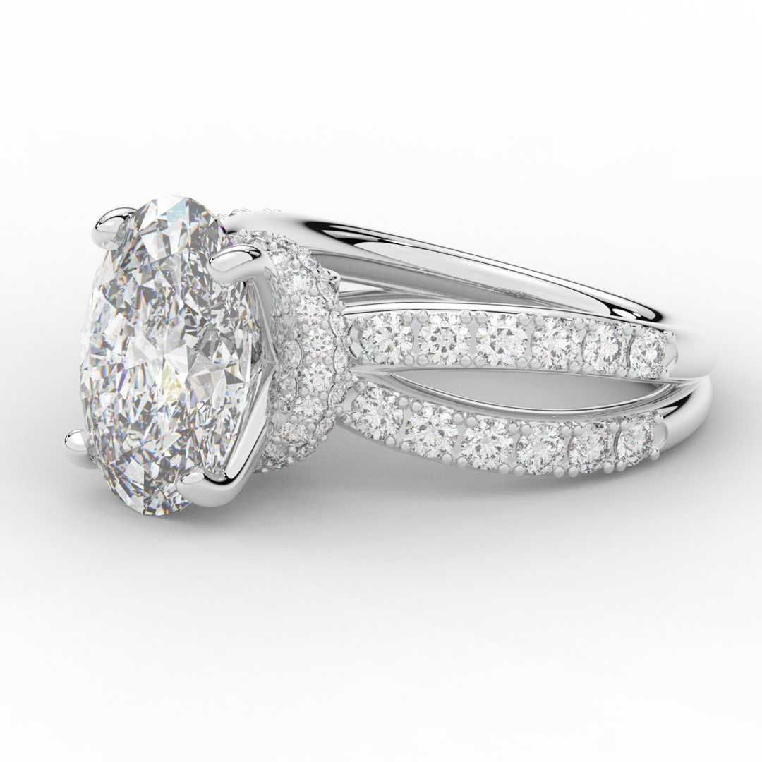 6.25CT.TW OVAL LAB DIAMOND ENGAGEMENT RING - Nazarelle