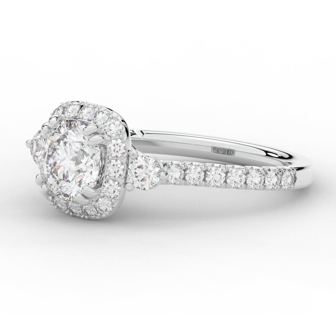 1.75CT.TW ROUND LAB DIAMOND HALO ENGAGEMENT RING - Nazarelle