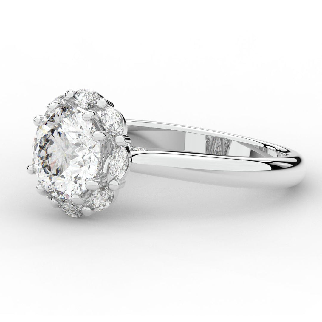 2.40CT.TW ROUND LAB DIAMOND HALO ENGAGEMENT RING - Nazarelle