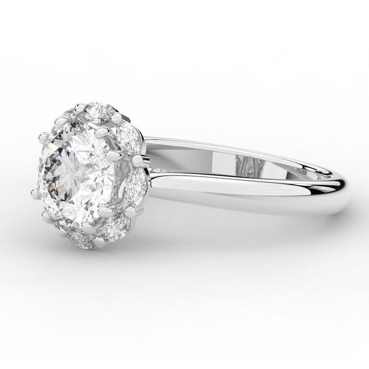 2.40CT.TW ROUND LAB DIAMOND HALO ENGAGEMENT RING - Nazarelle