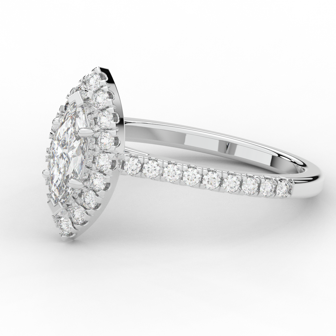0.80CT.TW MARQUISE LAB DIAMOND HALO ENGAGEMENT RING - Nazarelle