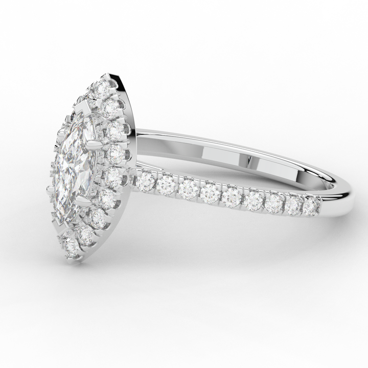 0.80CT.TW MARQUISE LAB DIAMOND HALO ENGAGEMENT RING - Nazarelle