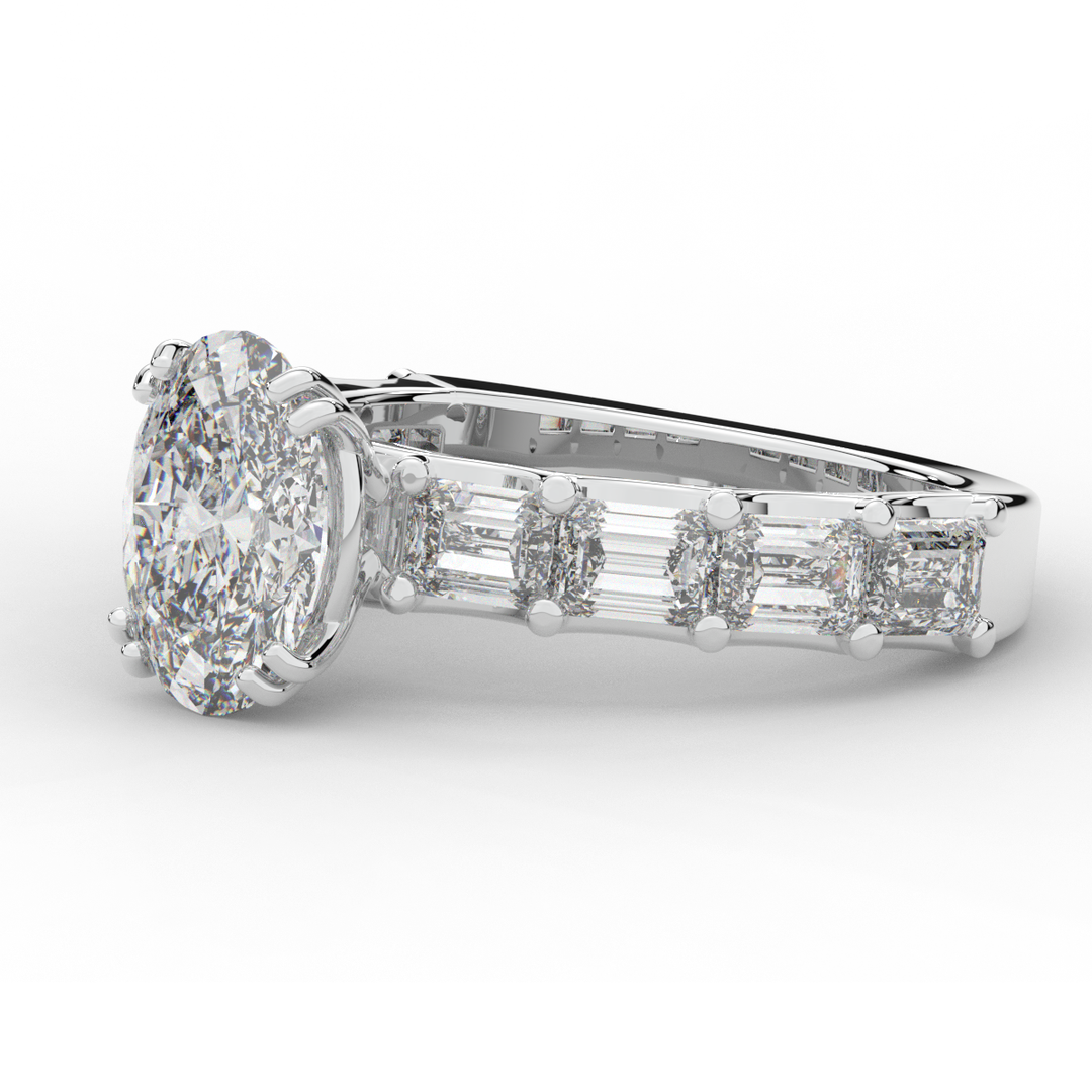 3.75CT.TW OVAL LAB DIAMOND SOLITAIRE ENGAGEMENT RING - Nazarelle