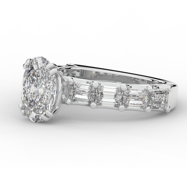 3.75CT.TW OVAL LAB DIAMOND SOLITAIRE ENGAGEMENT RING - Nazarelle
