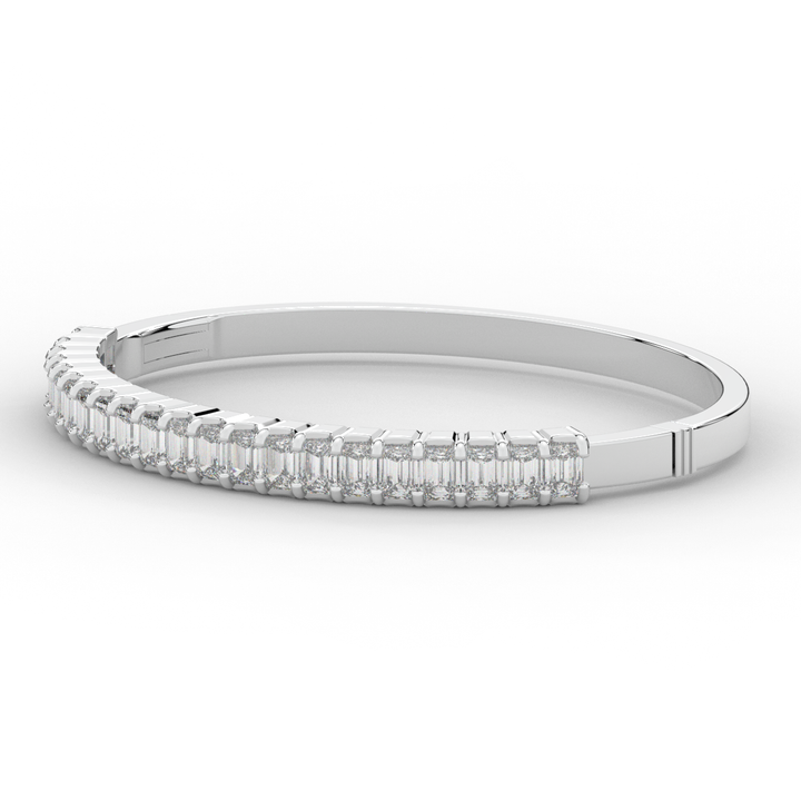 6.50CT.TW EMERALD CUT LAB DIAMOND BANGLE - Nazarelle