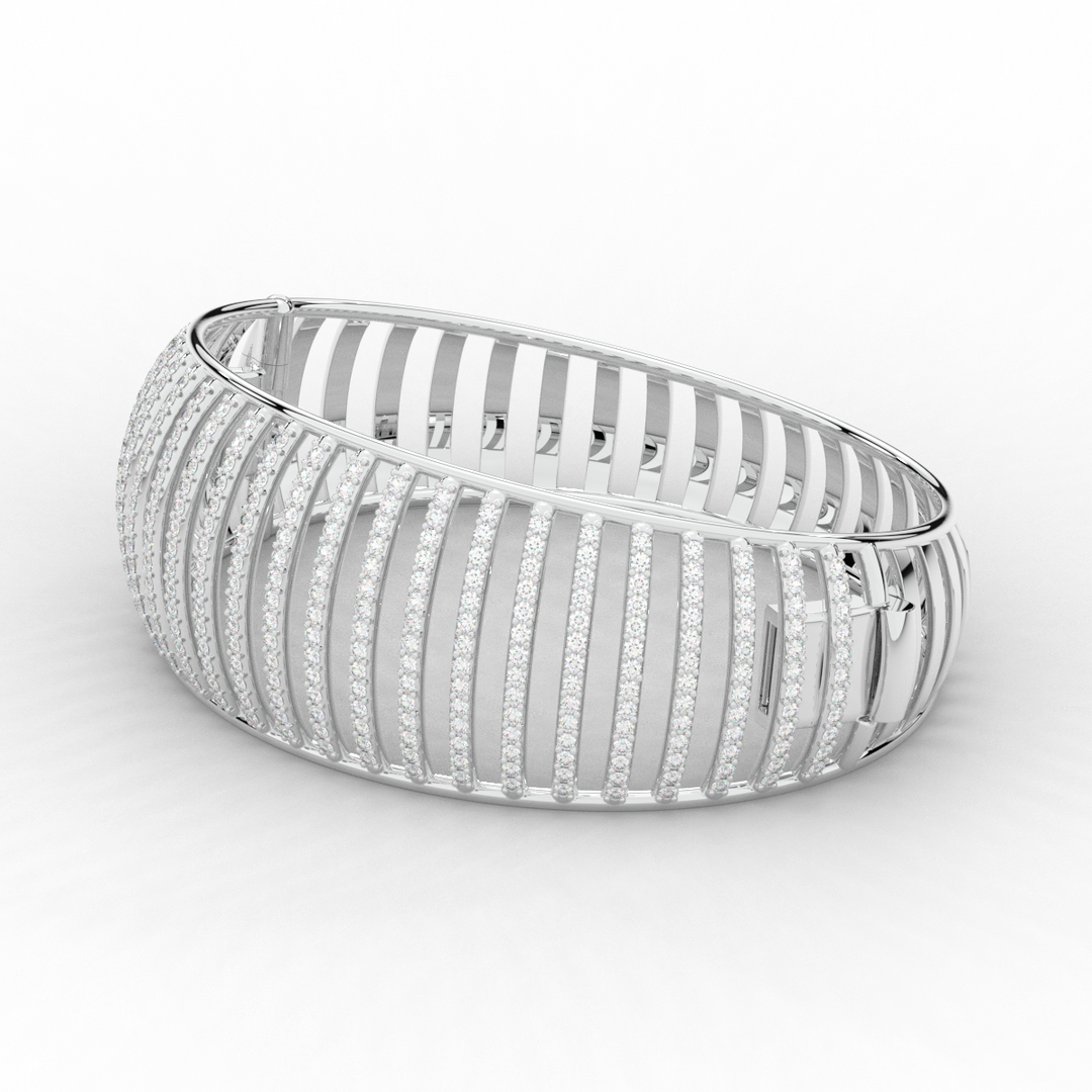 4.00CT.TW ROUND LAB DIAMOND BANGLE - Nazarelle