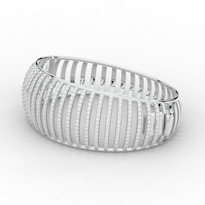 4.00CT.TW ROUND LAB DIAMOND BANGLE - Nazarelle