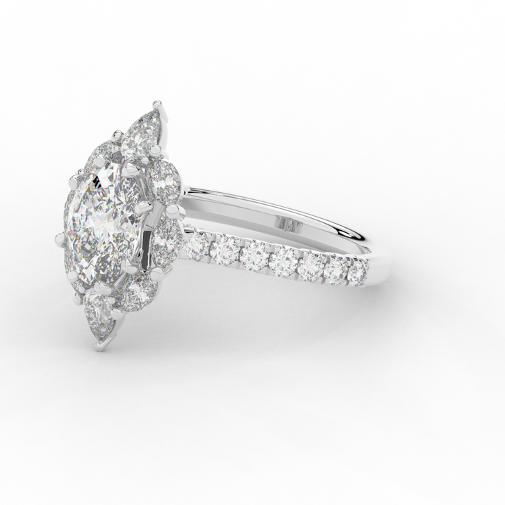 2.75CT.TW OVAL LAB DIAMOND HALO ENGAGEMENT RING - Nazarelle