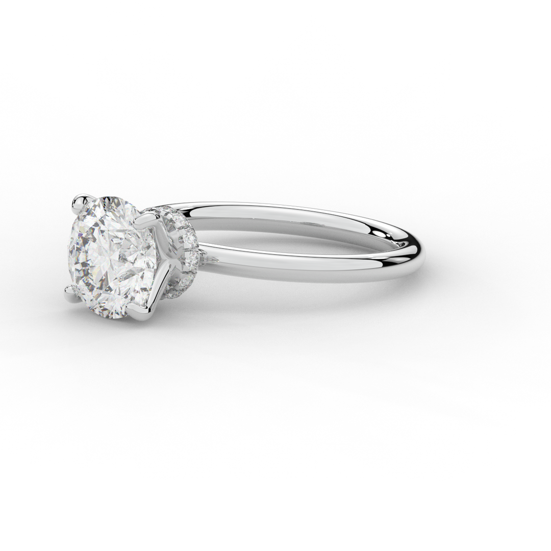 2.05CT.TW ROUND LAB DIAMOND SOLITAIRE ENGAGEMENT RING - Nazarelle