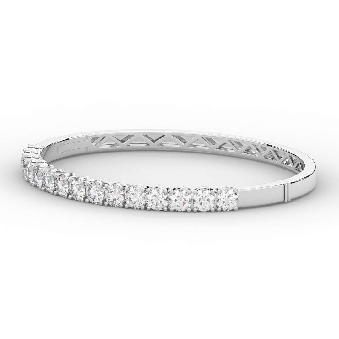 4.70CT.TW ROUND LAB DIAMOND BANGLE - Nazarelle