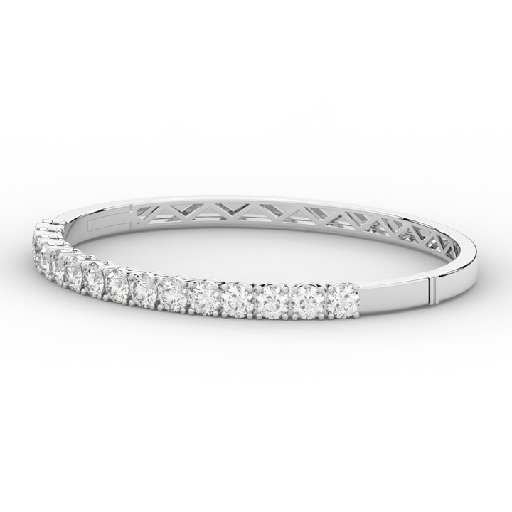 4.70CT.TW ROUND LAB DIAMOND BANGLE - Nazarelle