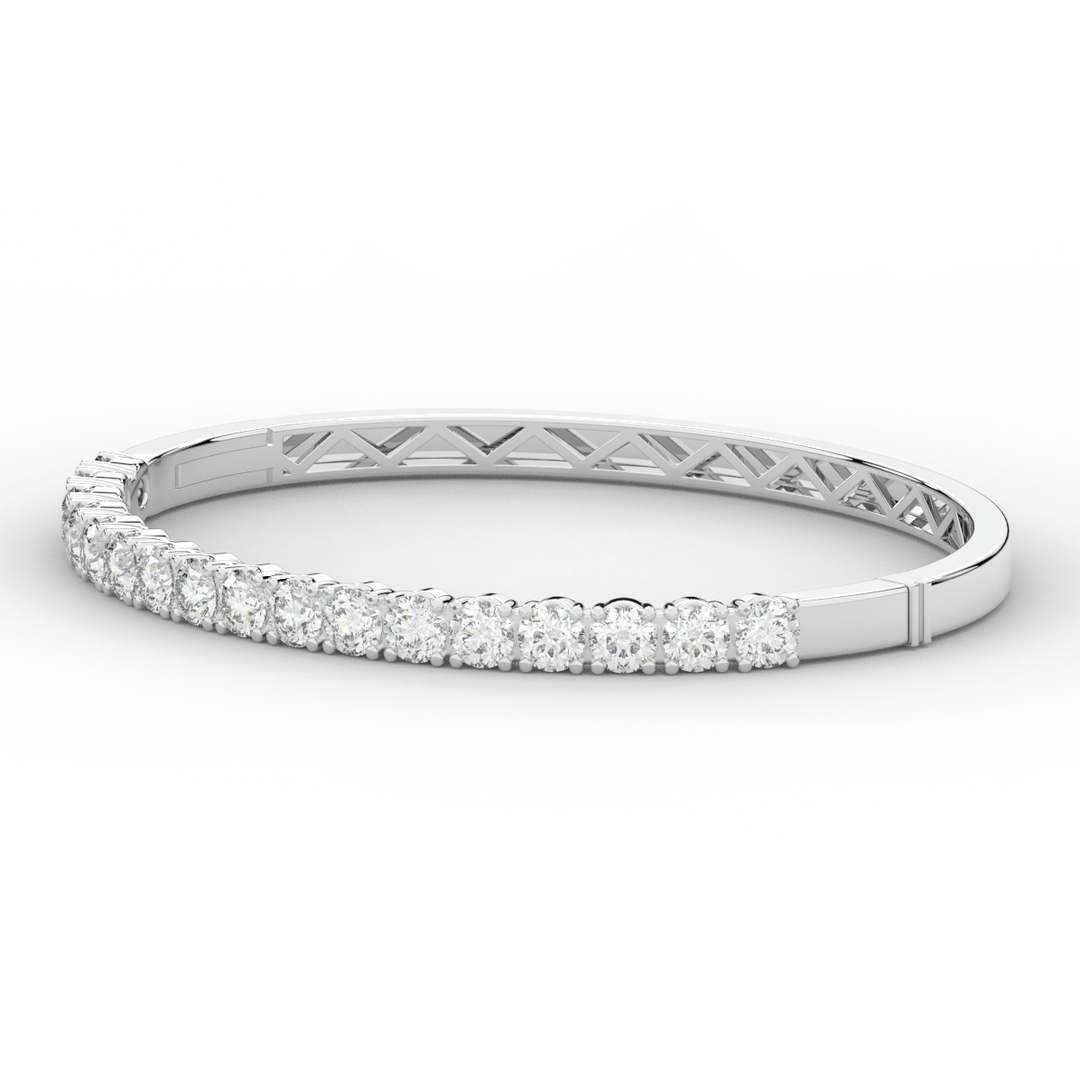 5.00CT.TW ROUND LAB DIAMOND BANGLE - Nazarelle