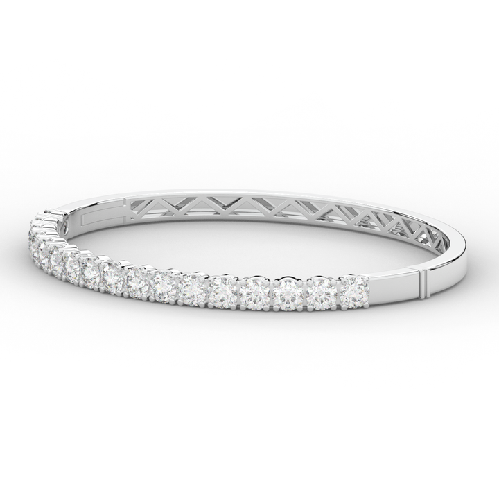 5.00CT.TW ROUND LAB DIAMOND BANGLE - Nazarelle