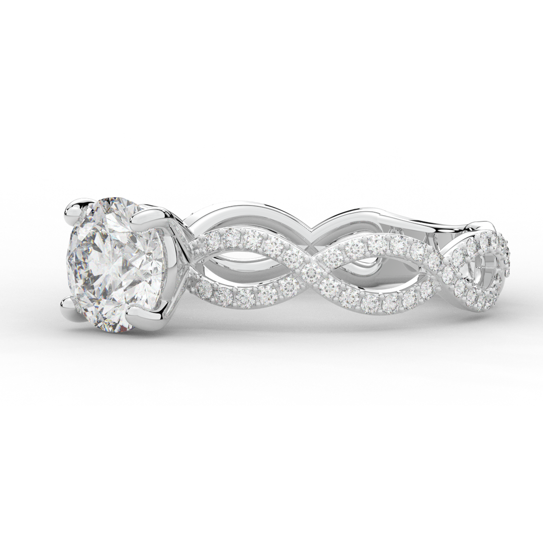 1.30CT.TW ROUND LAB DIAMOND ENGAGEMENT RING - Nazarelle