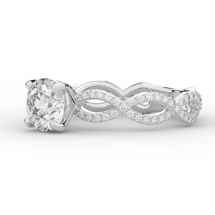 1.30CT.TW ROUND LAB DIAMOND ENGAGEMENT RING - Nazarelle