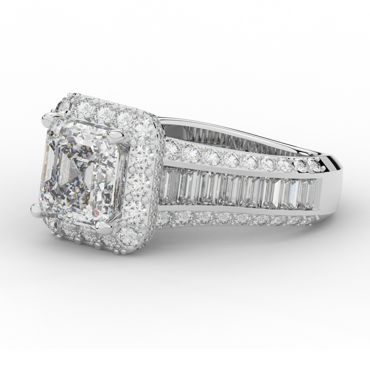6.10CT.TW ASCHER LAB DIAMOND HALO ENGAGEMENT RING - Nazarelle