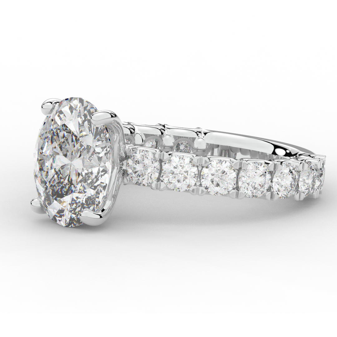 4.35CT.TW OVAL LAB DIAMOND ENGAGEMENT RING - Nazarelle