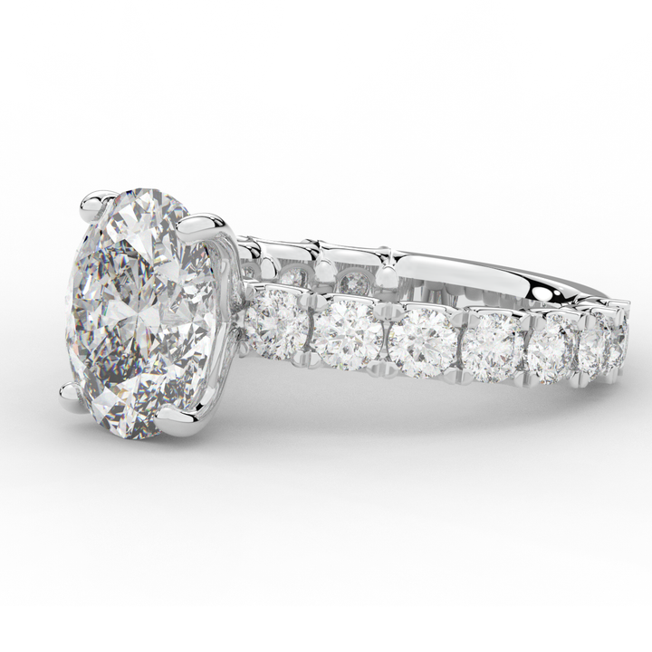 4.35CT.TW OVAL LAB DIAMOND ENGAGEMENT RING - Nazarelle