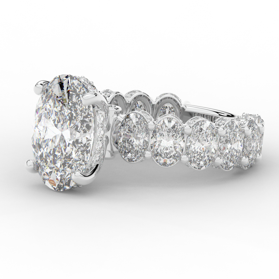 10.90CT.TW OVAL LAB DIAMOND SOLITAIRE ENGAGEMENT RING - Nazarelle