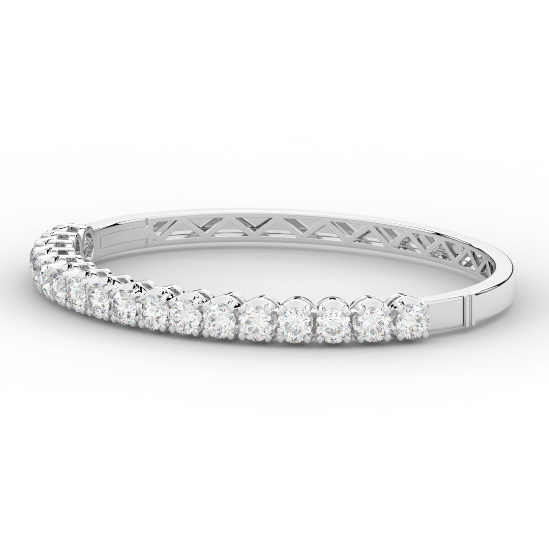 5.00CT.TW ROUND LAB DIAMOND BANGLE - Nazarelle