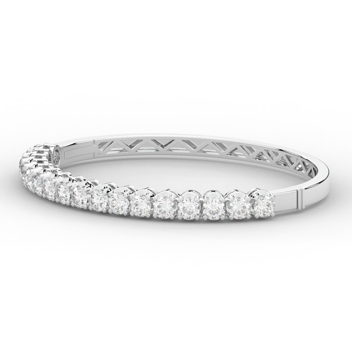 5.00CT.TW ROUND LAB DIAMOND BANGLE - Nazarelle