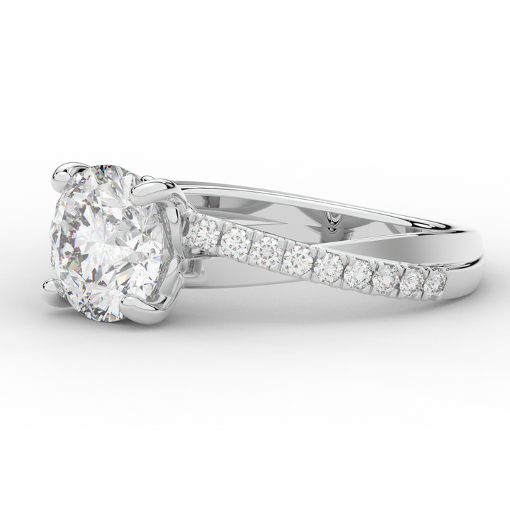 2.20CT.TW ROUND LAB DIAMOND TWISTBAND ENGAGEMENT RING - Nazarelle