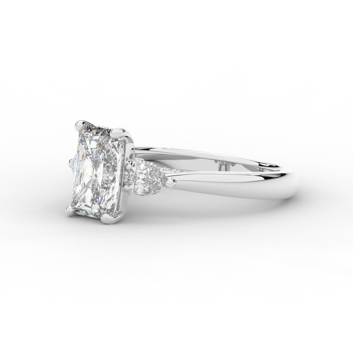 2.40CT.TW RADIANT LAB DIAMOND 3 STONE ENGAGEMENT RING - Nazarelle