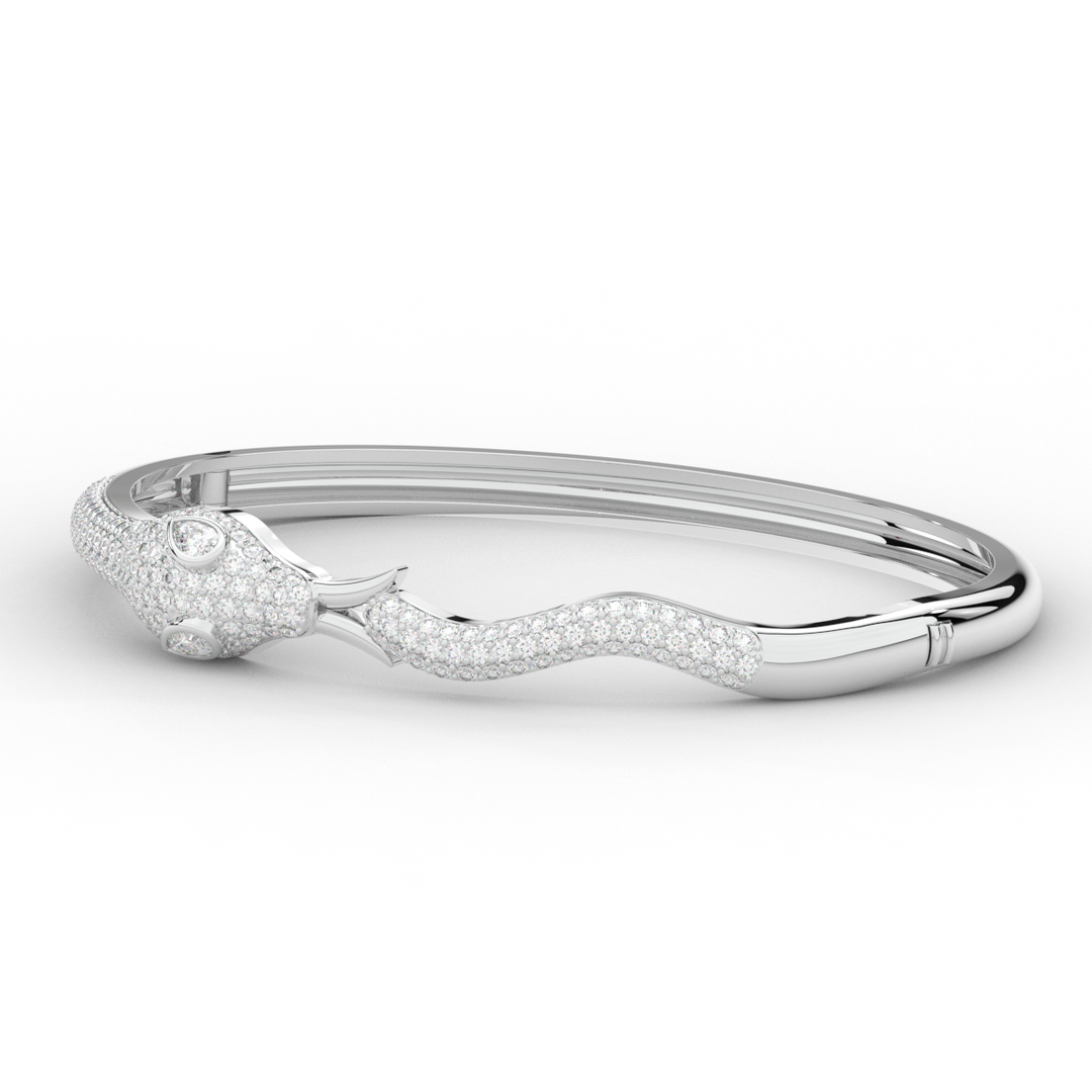 2.00CT.TW ROUND AND PEAR LAB DIAMOND SNAKE BANGLE - Nazarelle