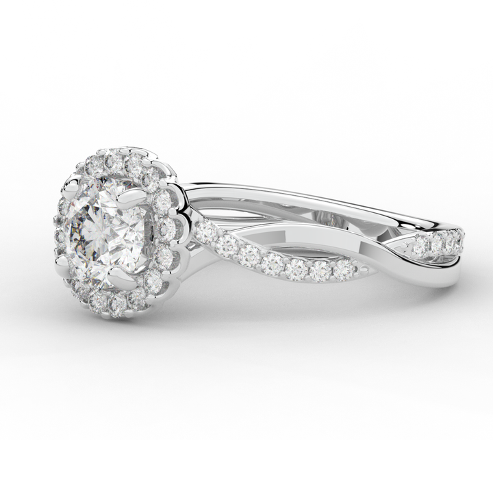 1.30CT.TW ROUND LAB DIAMOND ENGAGEMENT RING - Nazarelle